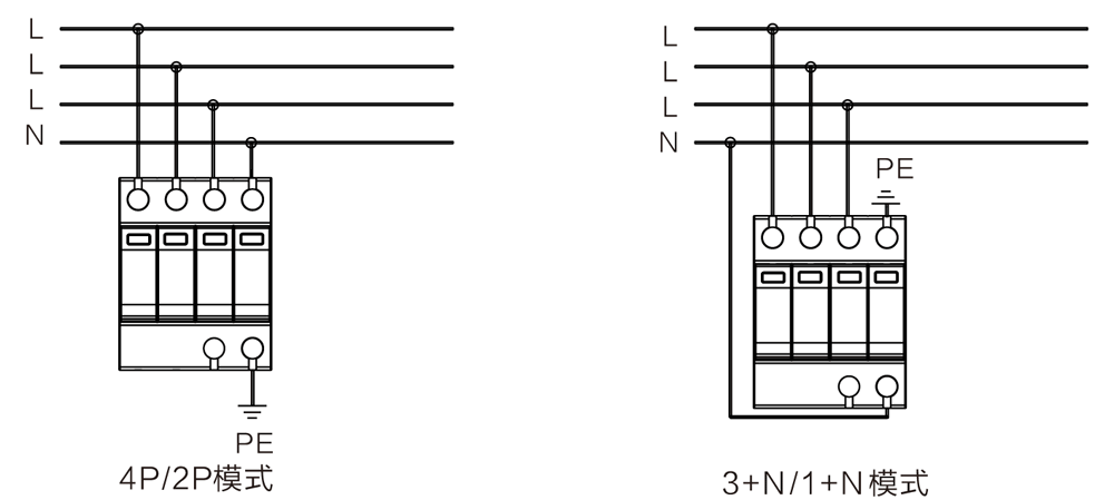 WB-D20 末級(jí)電源防雷器 接線圖